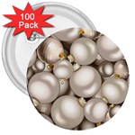 Christmas Silver Ornaments 3  Button (100 pack)