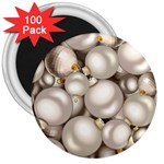 Christmas Silver Ornaments 3  Magnet (100 pack)