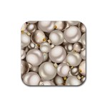 Christmas Silver Ornaments Rubber Coaster (Square)