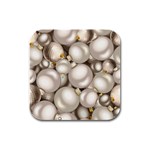 Christmas Silver Ornaments Rubber Square Coaster (4 pack)