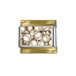 Christmas Silver Ornaments Gold Trim Italian Charm (9mm)