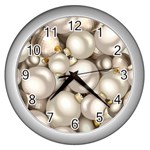 Christmas Silver Ornaments Wall Clock (Silver)