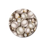 Christmas Silver Ornaments Rubber Coaster (Round)