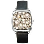 Christmas Silver Ornaments Square Metal Watch