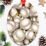 Christmas Silver Ornaments Oval Ornament (Two Sides)