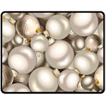 Christmas Silver Ornaments Fleece Blanket (Medium)