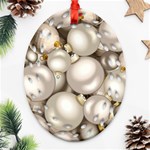 Christmas Silver Ornaments Ornament (Oval Filigree)