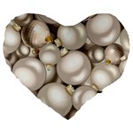 Christmas Silver Ornaments Large 19  Premium Heart Shape Cushion