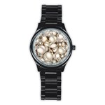 Christmas Silver Ornaments Stainless Steel Round Watch