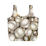 Christmas Silver Ornaments Full Print Recycle Bag (M)