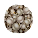 Christmas Silver Ornaments Standard 15  Premium Flano Round Cushion 