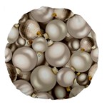 Christmas Silver Ornaments Large 18  Premium Flano Round Cushion 