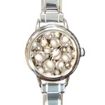 Christmas Silver Ornaments Round Italian Charm Watch