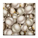 Christmas Silver Ornaments Tile Coaster