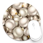 Christmas Silver Ornaments Round Mousepad