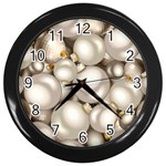 Christmas Silver Ornaments Wall Clock (Black)