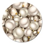 Christmas Silver Ornaments Magnet 5  (Round)