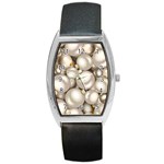 Christmas Silver Ornaments Barrel Style Metal Watch