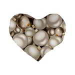 Christmas Silver Ornaments Standard 16  Premium Heart Shape Cushion 