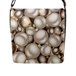 Christmas Silver Ornaments Flap Closure Messenger Bag (L)