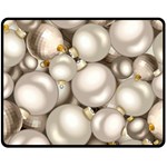 Christmas Silver Ornaments Double Sided Fleece Blanket (Medium)