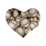 Christmas Silver Ornaments Standard 16  Premium Flano Heart Shape Cushion 