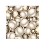 Christmas Silver Ornaments Small Satin Scarf (Square)