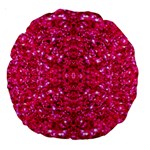 Hot Pink Glitter Large 18  Premium Round Cushion 