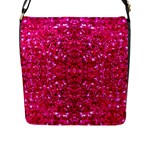 Hot Pink Glitter Flap Closure Messenger Bag (L)