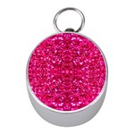 Hot Pink Glitter Silver Compass (Mini)