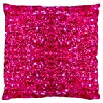 Hot Pink Glitter Large Flano Cushion Case (One Side)