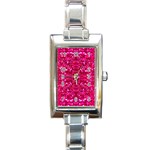 Hot Pink Glitter Rectangle Italian Charm Watch