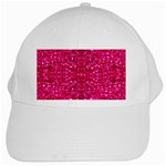 Hot Pink Glitter White Cap