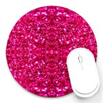 Hot Pink Glitter Round Mousepad