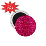 Hot Pink Glitter 1.75  Magnet (10 pack) 