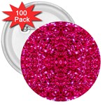 Hot Pink Glitter 3  Button (100 pack)