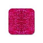 Hot Pink Glitter Rubber Square Coaster (4 pack)