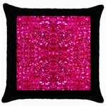 Hot Pink Glitter Throw Pillow Case (Black)