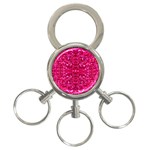 Hot Pink Glitter 3-Ring Key Chain