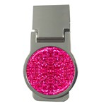 Hot Pink Glitter Money Clip (Round)