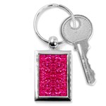 Hot Pink Glitter Key Chain (Rectangle)