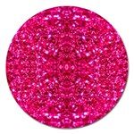 Hot Pink Glitter Magnet 5  (Round)