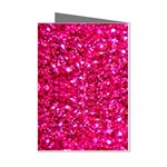 Hot Pink Glitter Mini Greeting Cards (Pkg of 8)