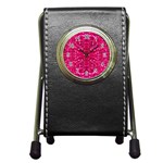 Hot Pink Glitter Pen Holder Desk Clock