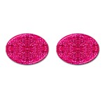 Hot Pink Glitter Cufflinks (Oval)