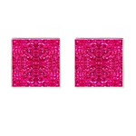 Hot Pink Glitter Cufflinks (Square)