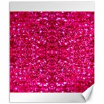 Hot Pink Glitter Canvas 8  x 10 