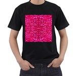 Hot Pink Glitter Men s T-Shirt (Black)