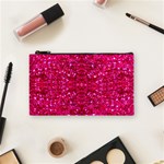 Hot Pink Glitter Cosmetic Bag (Small)