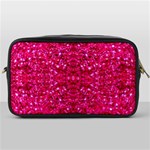 Hot Pink Glitter Toiletries Bag (One Side)